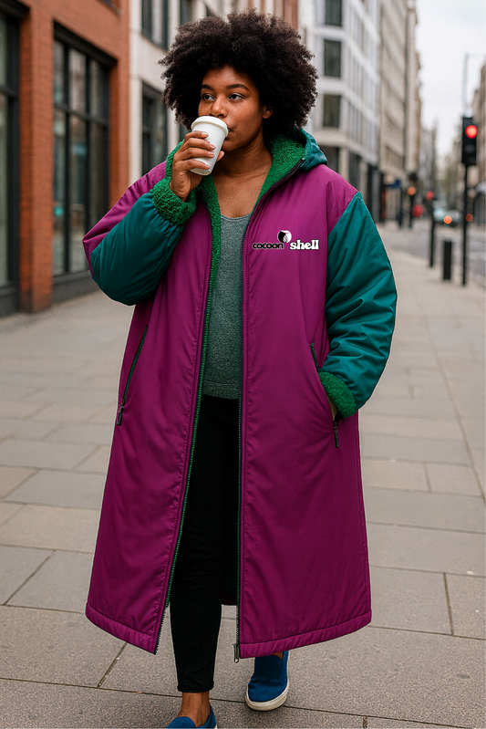 Multicolour Red waterproof coat