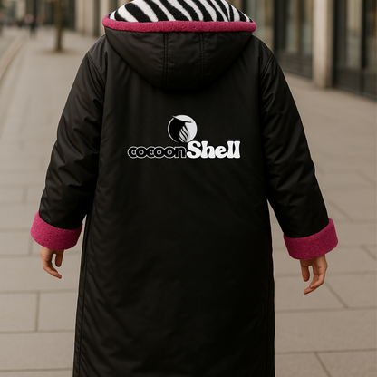 cocoonShell Apex – Black/ Camo | Pink Trim | Zebra Plush Lining