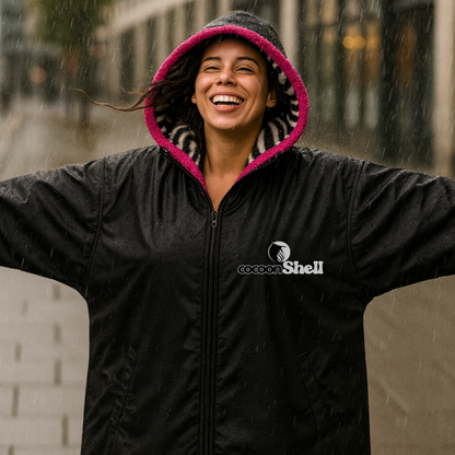 cocoonShell Apex – Black/ Camo | Pink Trim | Zebra Plush Lining