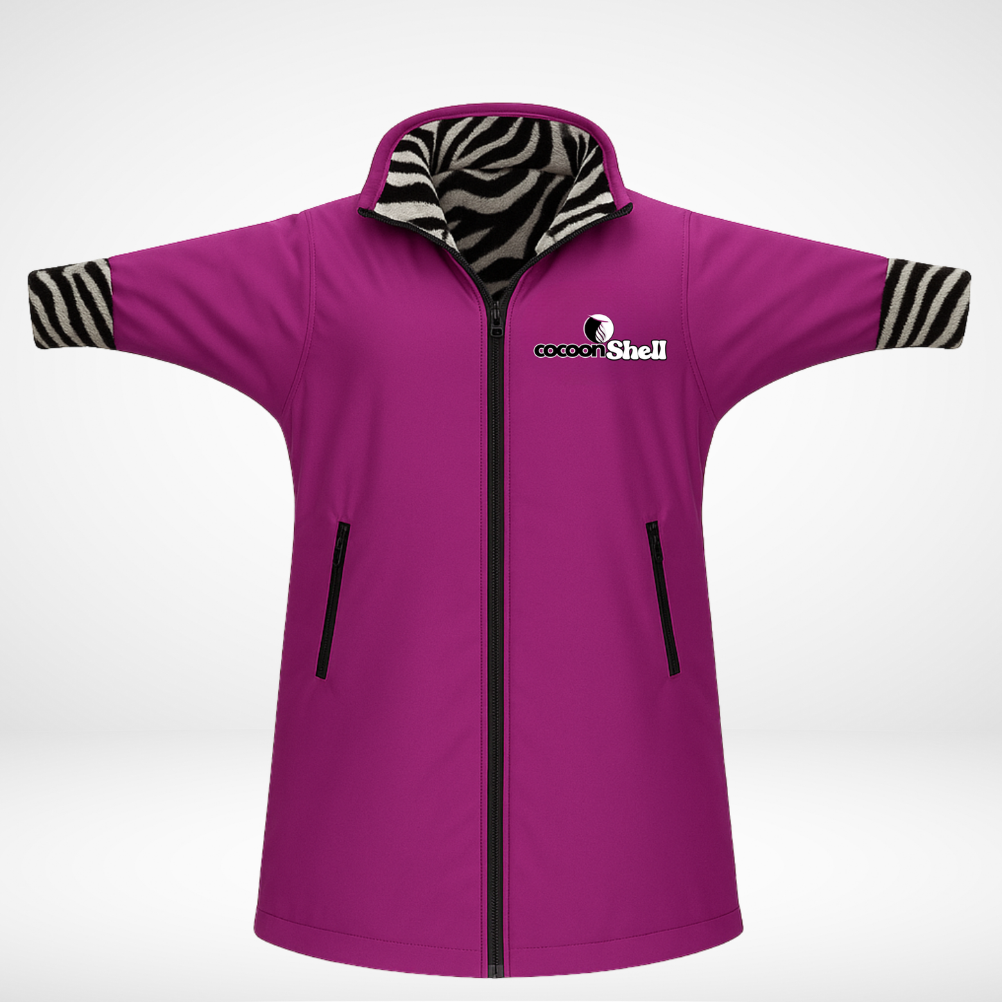 Purple waterproof coat Fleece fur Zebra lining 