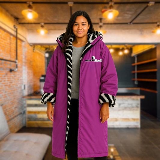 Purple waterproof coat oversized 
