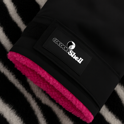 cocoonShell Apex – Black/ Camo | Pink Trim | Zebra Plush Lining